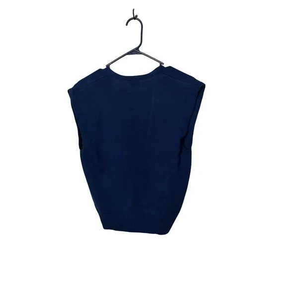 Bedford‎ Fair Vintage Navy Blue Knit Sweater Vest V-Neck Sleeveless M - Image 5
