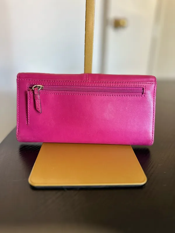Vintage Y2K Coach Soho Pleated Trifold Wallet pink - Image 7