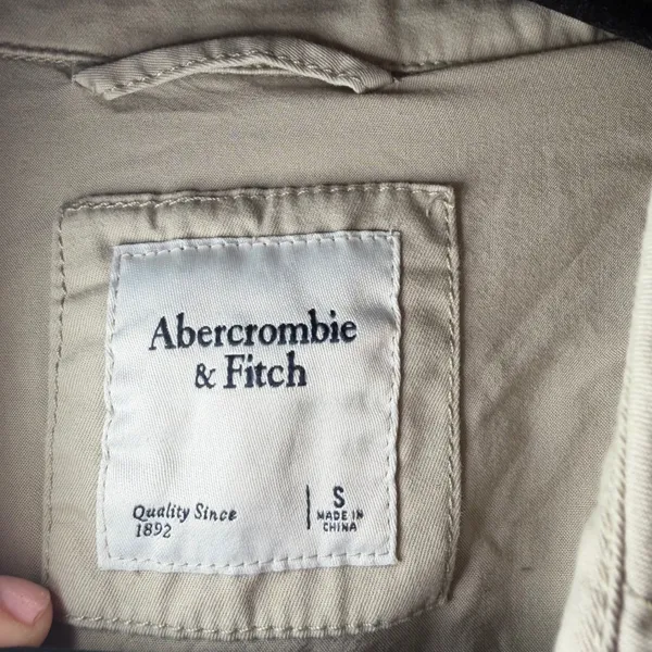 Abercrombie & Fitch‎ Utility Jacket Tan Small Cinched Waist Safari Casual - Image 2