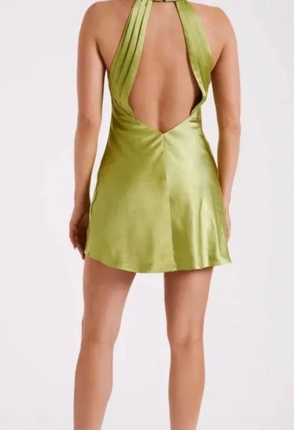 Meshki Claire A Line Mini Dress - Parakeet Green - Image 2