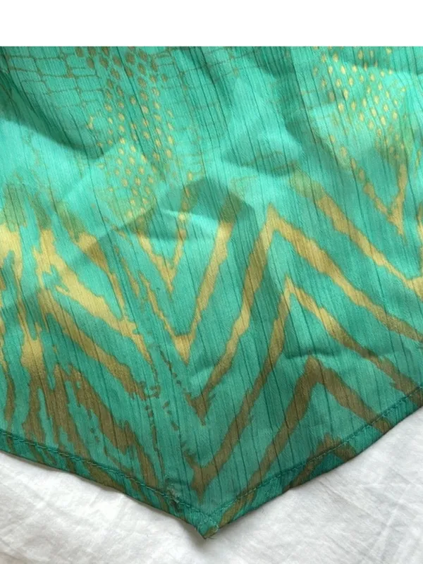 Grass Collection Chiffon Maxi Skirt in River Teal Combo Sz 3 EUC - Image 4
