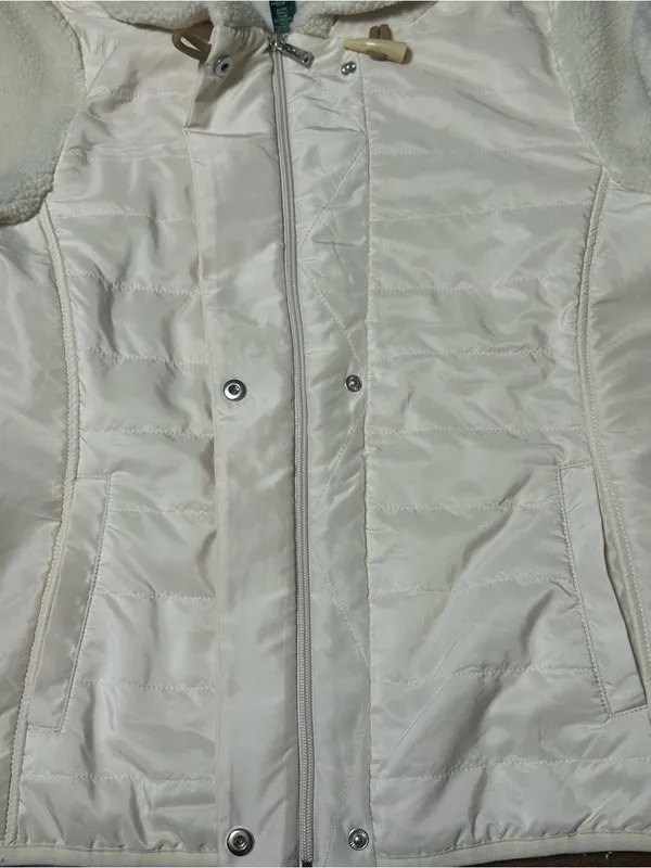 Vintage L-RL Ralph Lauren Active Cream Quilted Puffer Sherpa Jacket Size Medium - Image 5