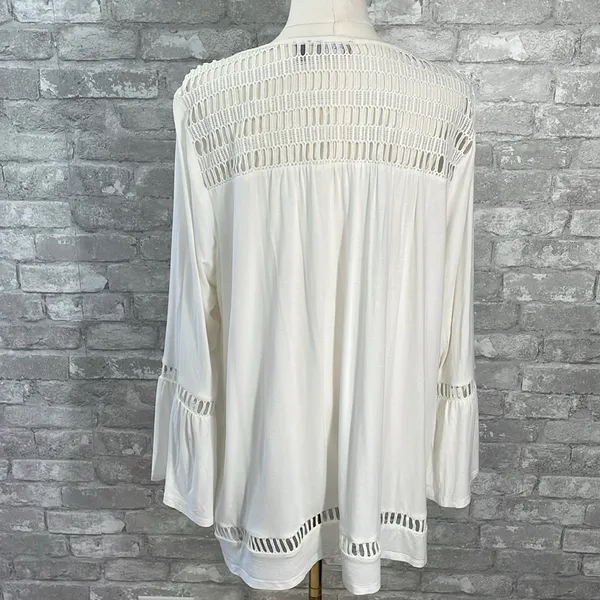 Cyrus White Crochet Accent Blouse - Image 4
