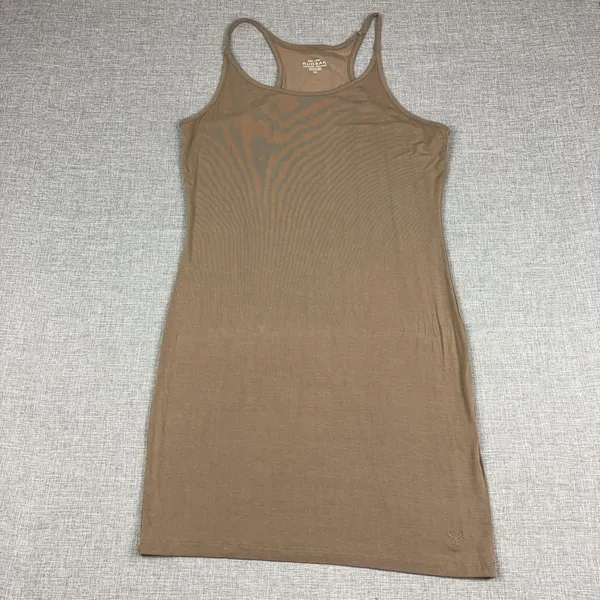 RUDSAK Canadian Heritage Tank Dress Womens L Brown Racerback Stretch Bull Logo - Image 2
