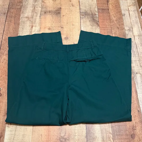 Loft Womens Emerald Green Wide Leg High Waisted Pleated Poplin Pants Sz 2 Preppy - Image 7