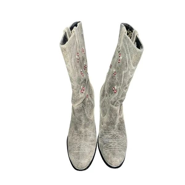 Anthropology Seychelles Festival Embroidered Distress Cowgirl Western Boots Boho - Image 3