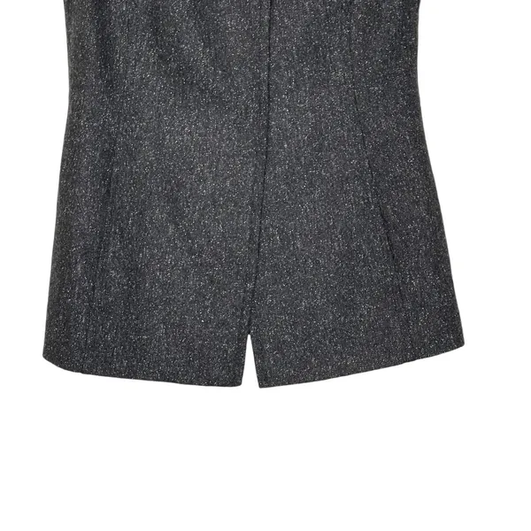 Trina‎ Turk Inner Button SS Jacket Size 2 Gray With White Fleck Womens Wool Silk - Image 4