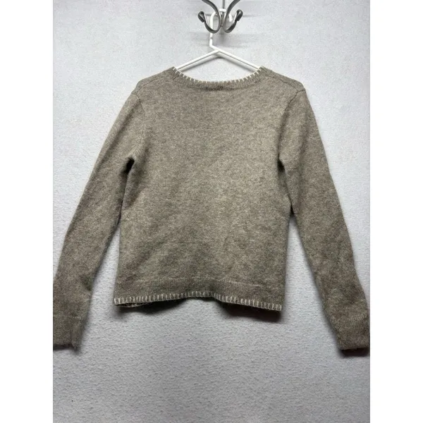 Dylan Sweater Pullover Women's Small Brown Knit Alpaca Wool Crewneck - Image 4