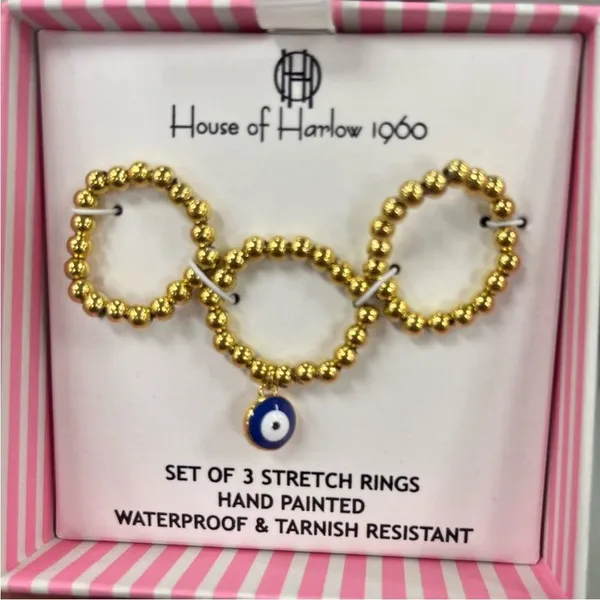 NWT ⚜️🧿⚜️ House of Harlow 1960 set of 3 Stretch‎ Rings - Image 6