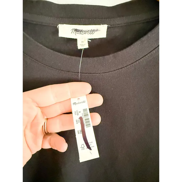 Madewell | NWT Puff Sleeve Knit Top in Black‎ | Sz M - Image 5
