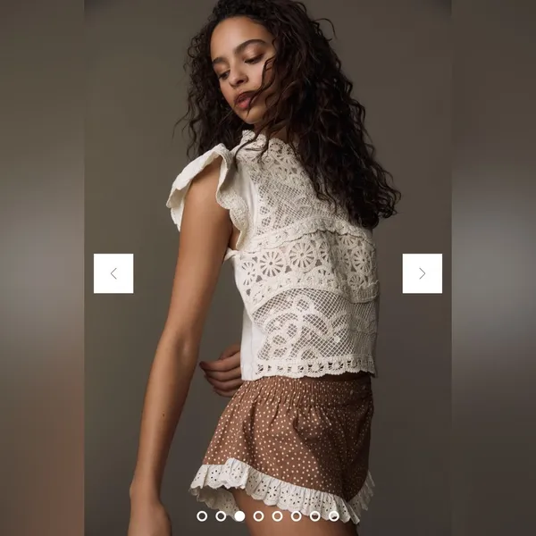 Anthropologie Ollari Dori Ruffle-Sleeve Crochet Top - Image 3