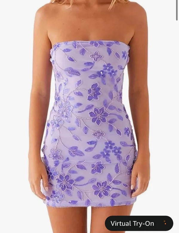 Amazon Lavender Purple Mini Dress - Image 2
