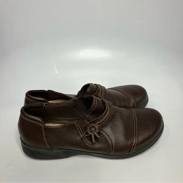 Clarks Cheyn Madi brown leather‎ slip on shoes size 10 - Image 4