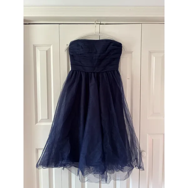 J.Crew Navy Strapless Tulle Formal Dress Size 6 - Image 2