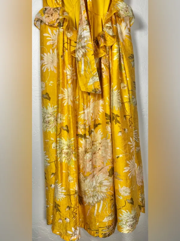 H&M Lyocell Blend Flounced Ruffle Dress Size Medium - Image 8