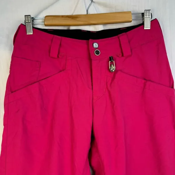 Volcom Carbon Waterproof Snow Pants Women’s Size X-Small Bright Pink Nylon Ski - Image 2