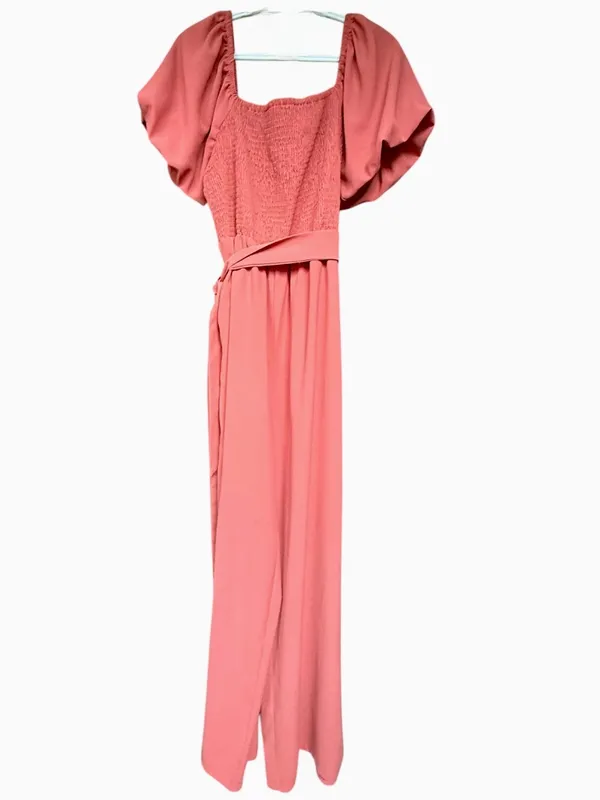 Dark Pink Short Sleeve Jumpsuit Sz XL - Image 3