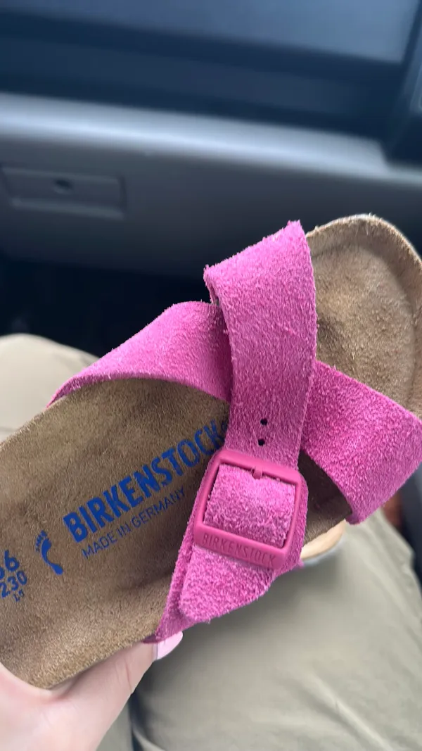 Birkenstock® Suede Siena Soft Footbed Sandals in Fuchsia Tulip - Image 8