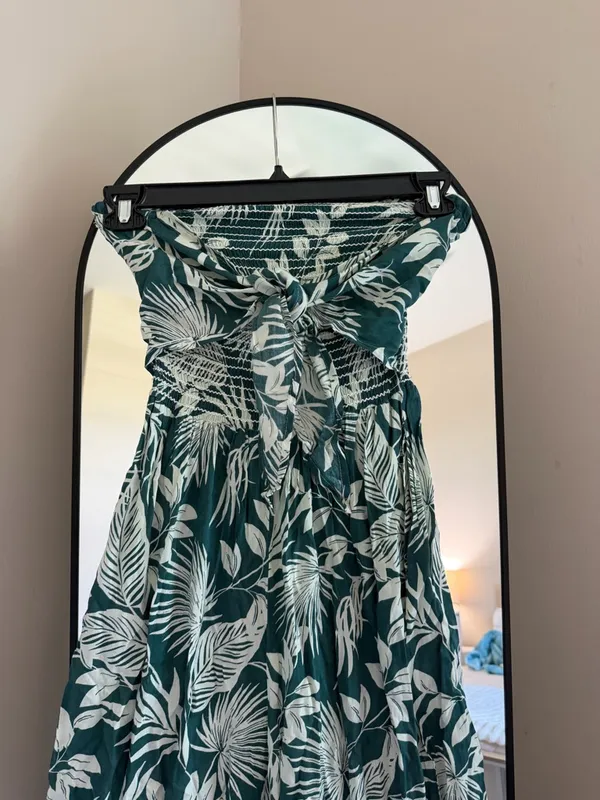Patrons of Peace Hacienda Teal Tropical Strapless Jumpsuit - Image 2