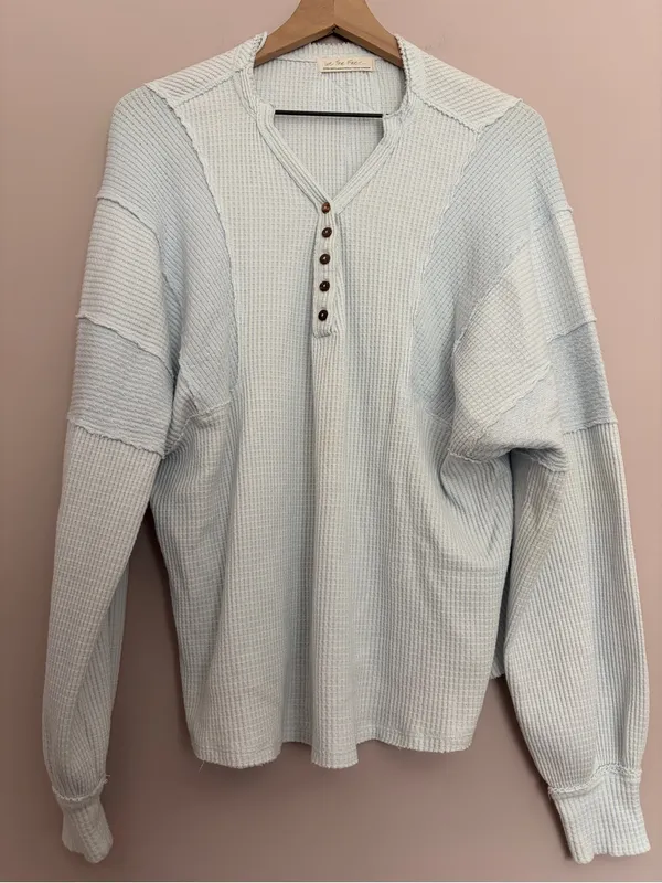 Free People We the Free Callisto Henley Light Blue XS - Image 3