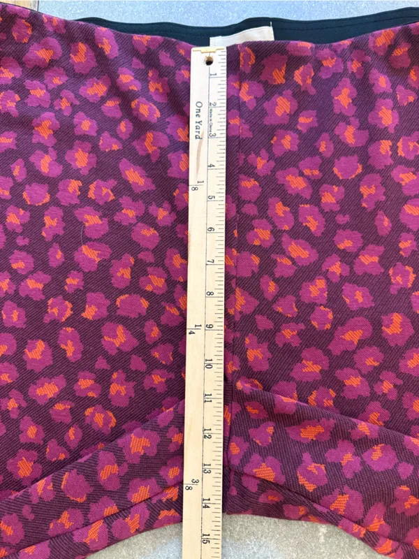 Anthropologie Porridge Flared Ponte Pull-On Pants Wine Burgundy Ditsy Floral XL - Image 6