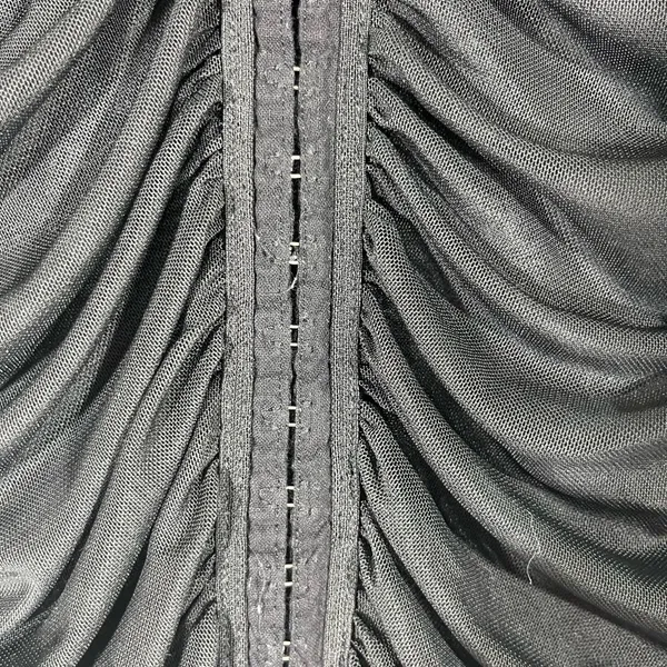 Fiestar Bodycon‎ Ruched Dresss Front W/Hook & Closure Sz L Black New - Image 3