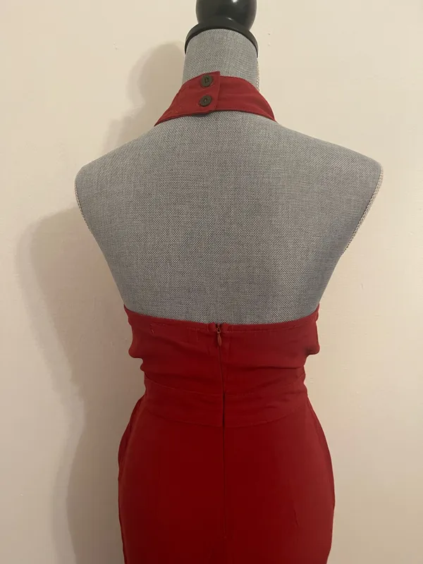 Flynn Skye Brick Red High Neck Halter Jumpsuit. Size Small - Image 5