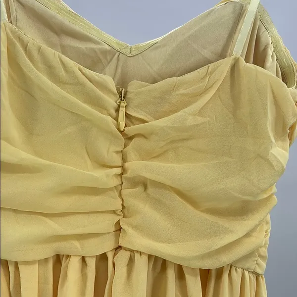 Moonlight Serenade Yellow Strapless slit Maxi Dress S formal bridesmaid party - Image 8