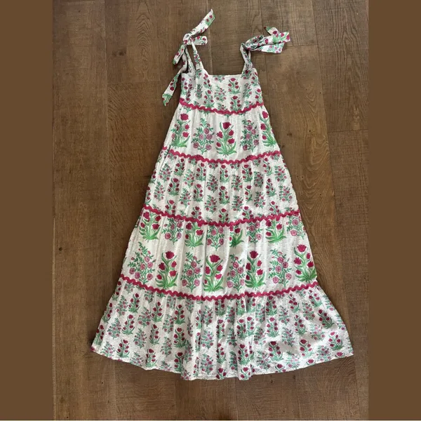 roller rabbit tie sleeve sleeveless midi floral dress - Image 2