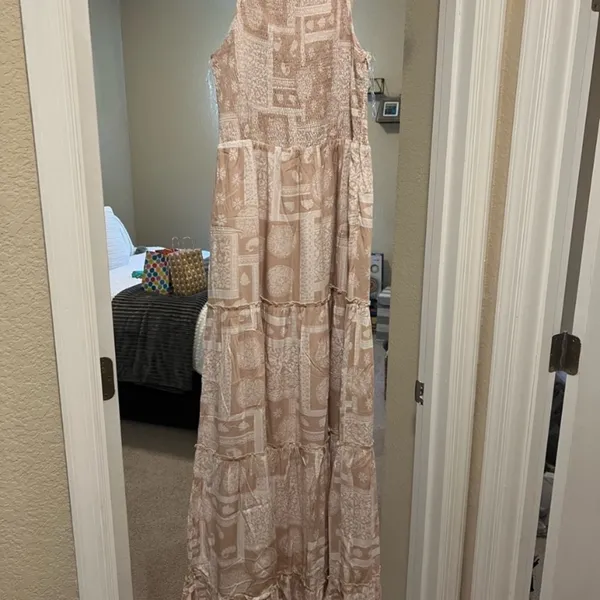 Pink Lily Maxi Dress medium tan patchwork - Image 2