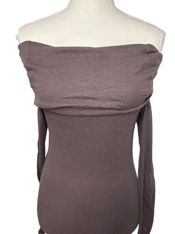By Malene Birger Jytte Off The Shoulder Dress in Brown XSmall Womens Maxi Gown M - Image 5