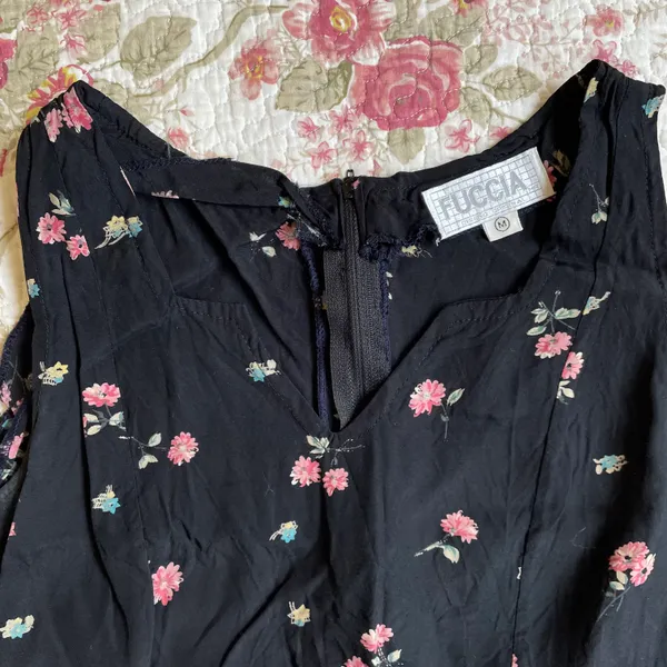 Fuccia Vintage Bodycon Floral Dress - Image 7