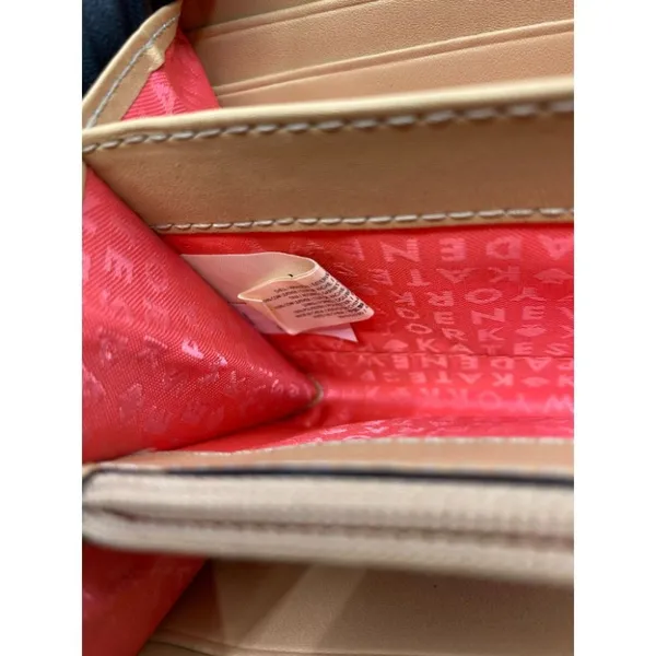 Kate Spade Women's Pink Tan Zipper Wallet - Image 8