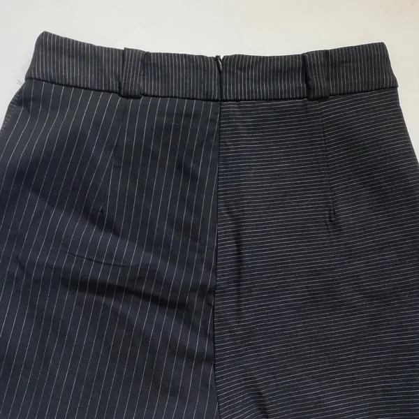 Princess Polly Black Everly Pinstripe‎ Skort Asymmetrical Wrap Front D-Ring 6 - Image 8