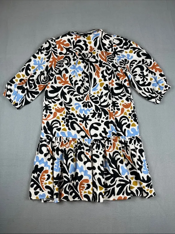 Suncoo Print Button-Front Linen Blend Dress Size: T1 (small) - Image 6