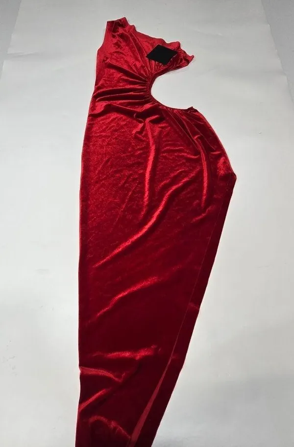 Norma Kamali One Shoulder Sunburst Gown in Tango - Image 12