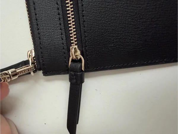 Kate Spade Patrice Wristlet Leather Double Zip Pockets Credit Card Slots Black - Image 3