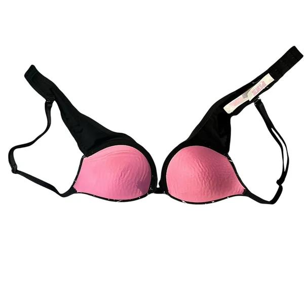 Victorias Secret PINK Wear Everywhere T-Shirt Bra Black Celestial Moon 34A - Image 5