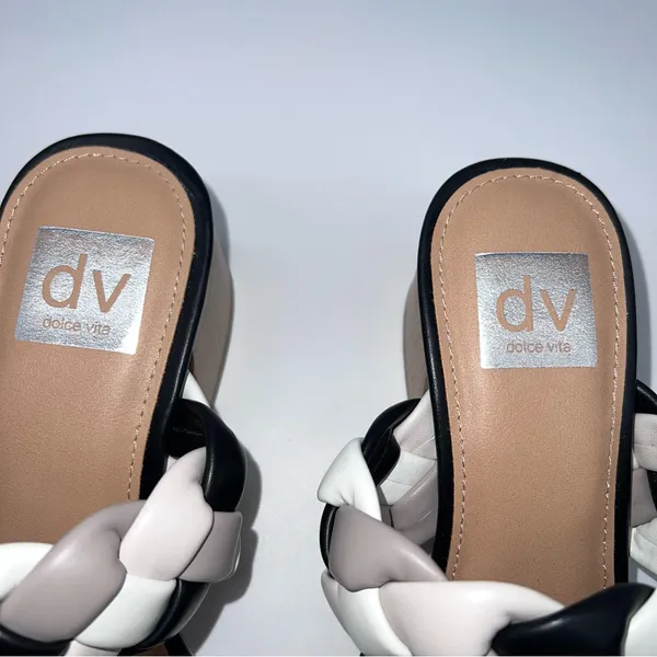 DV by Dolce Vita Sully Black and White Braided Sandals - Image 6