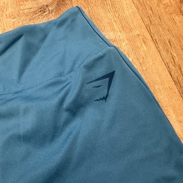 GYMSHARK |‎ Woman's Coastal Blue Reps Biker Ruched Cycling Power Tight Shorts, S - Image 5