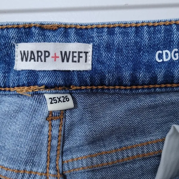 Warp + Weft Distressed Button Fly Cigarette Jeans |CDG Paris Size 25x26 - Image 9