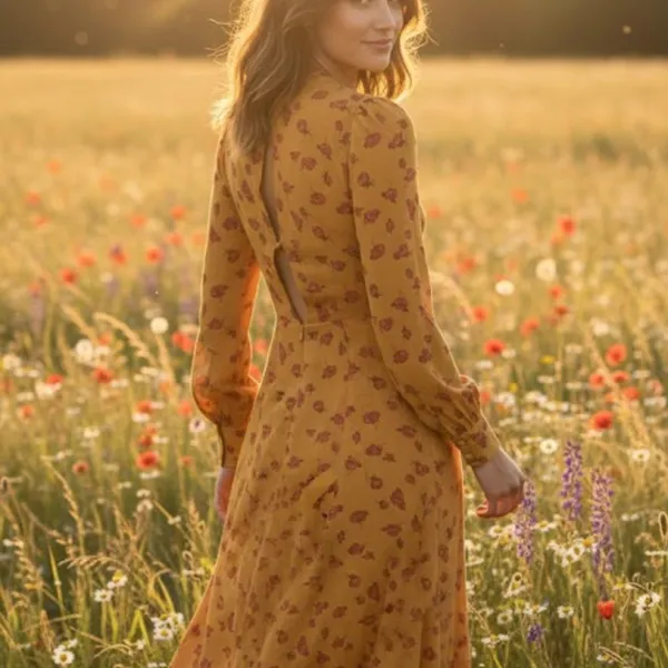 NWT Reformation Josephine in Yellow Amelia Vintage Rose Floral Midi Dress 10 - Image 2