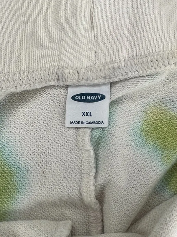 Women’s Old Navy Tie Dye Shorts XXL Cream Green Blue Yellow - Image 4