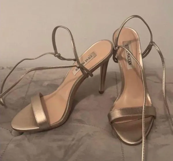 Steve Madden gold strappy heels - Image 2