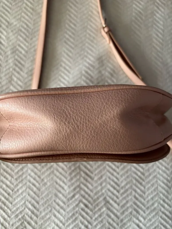Classic Women's Saddle Crossbody Bag in Blush Pink - Image 8