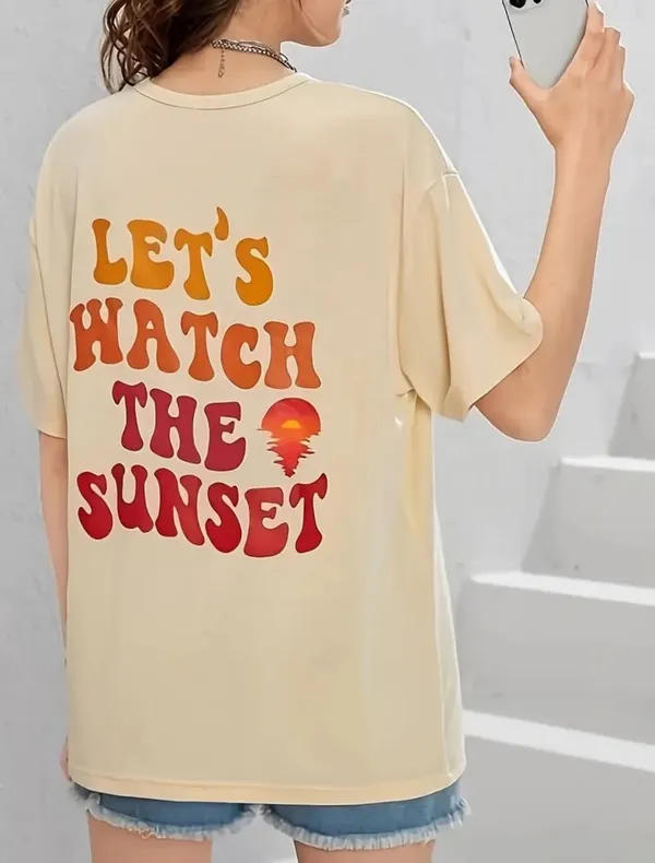 Let’s Watch The Sunset Short Sleeve Graphic Tee XS - Image 5