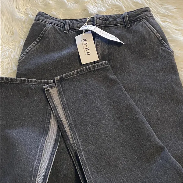 NA-KD Gray Denim Jeans Skirt Maxi length 38” waist 28” brand new two front pocke - Image 8
