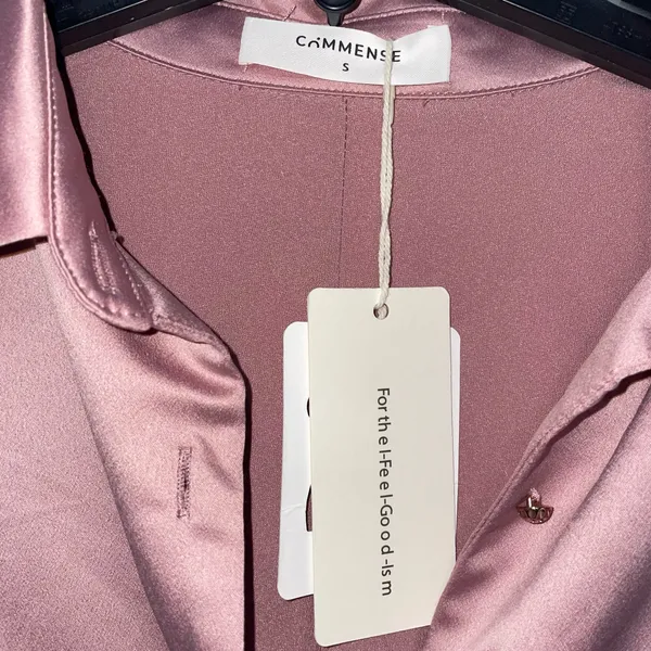 Commence Dusty Rose Satin Shirt Dress - Image 6