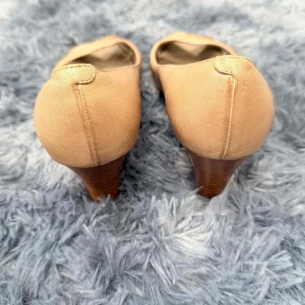 Aldo Peep Toe Wedge shoes sandals size 8 business business refined polished tan - Image 4