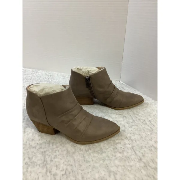 LifeStride Reba Doe Ecomicro Ankle Boots Taupe Ruched Pointed Toe 6M‎ I6539S1020 - Image 2